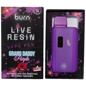 Burn 2g Live Resin Disposable Vape - Granddaddy Purple